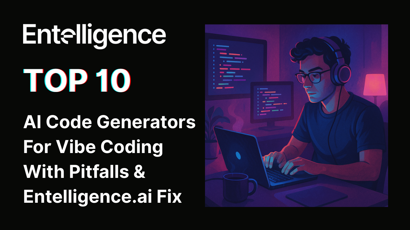 Top 10 AI Code Generators for Vibe Coding with Pitfalls & Entelligence.ai Fix